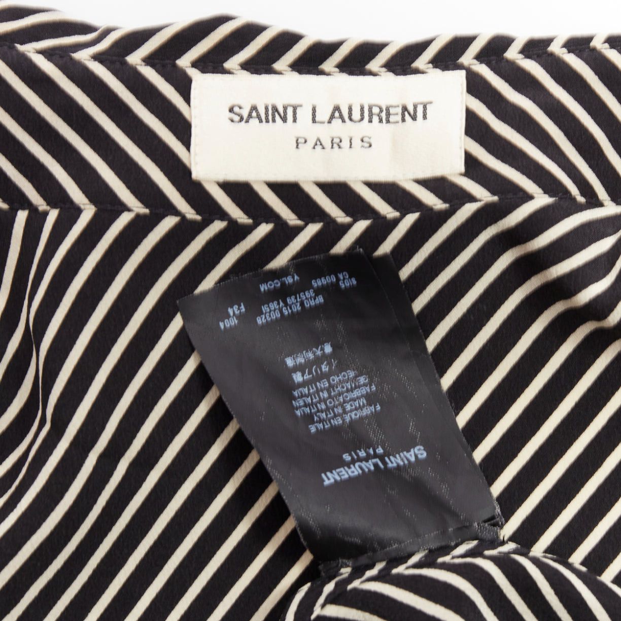 Saint Laurent Paris SAINT LAURENT 2015 100% silk diagonal striped sleeveless blouse FR34 XS Size XS / US 0-2 / IT 36-38 - 8 Thumbnail