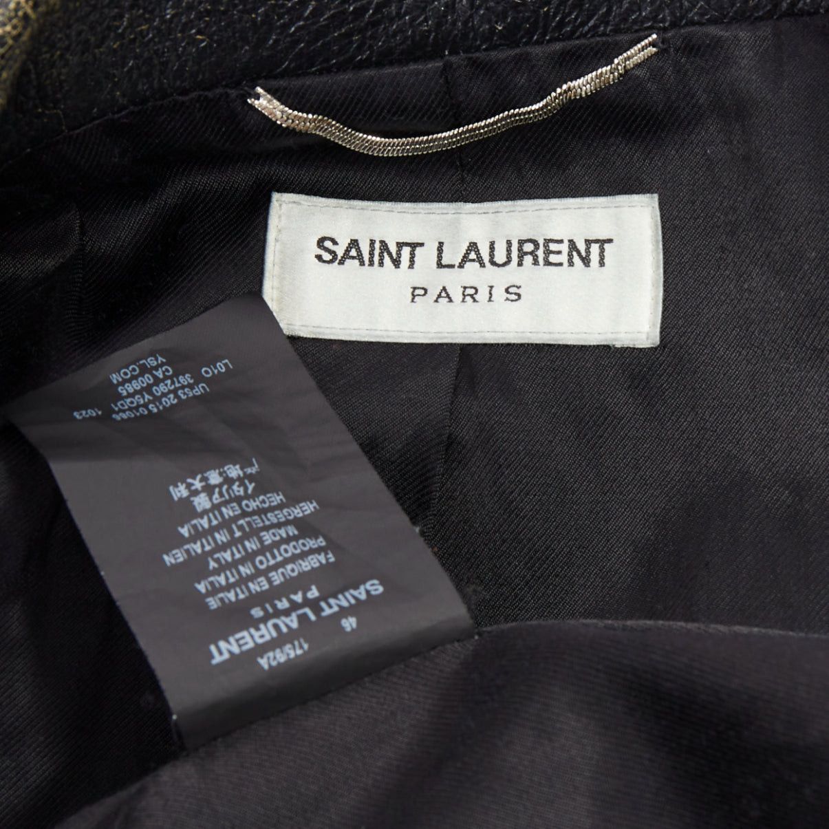 Saint Laurent Paris SAINT LAURENT 2015 black calfskin distressed classic biker jacket FR46 S Size US S / EU 44-46 / 1 - 8 Thumbnail