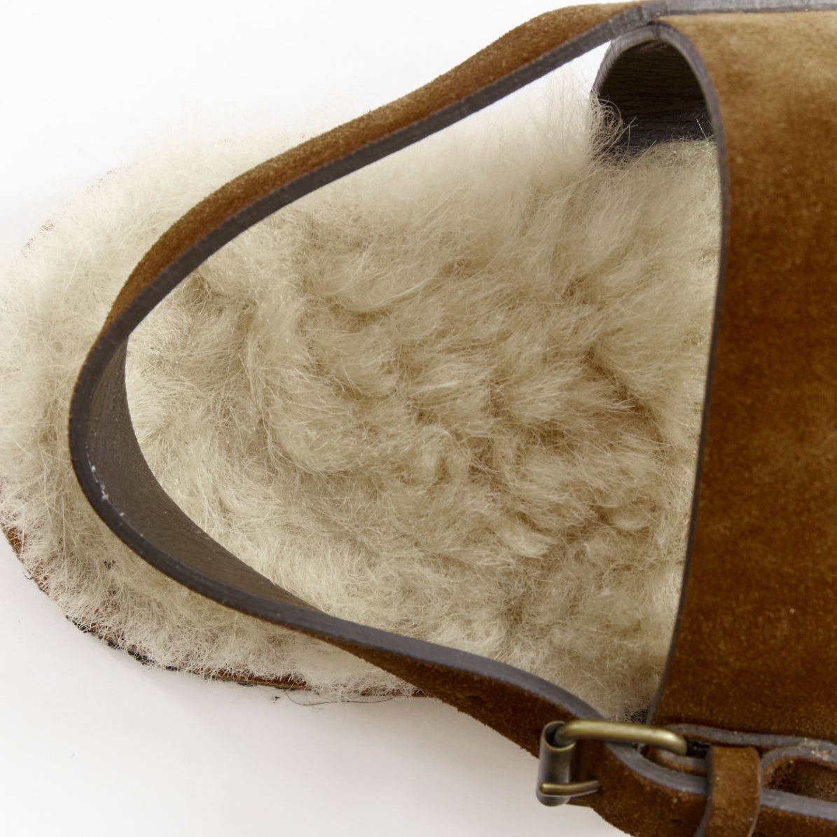 Saint Laurent Paris SAINT LAURENT Joan Noe tan leather cream shearling lined sandals EU38 Size US 8 / IT 38 - 10 Thumbnail