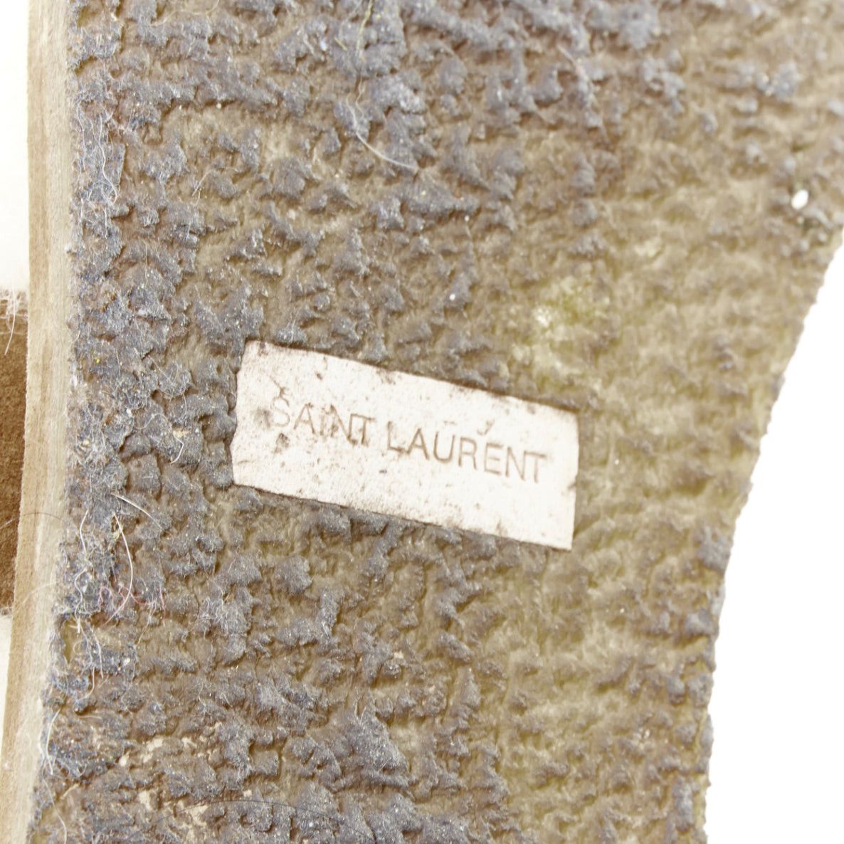 Saint Laurent Paris SAINT LAURENT Joan Noe tan leather cream shearling lined sandals EU38 Size US 8 / IT 38 - 9 Thumbnail