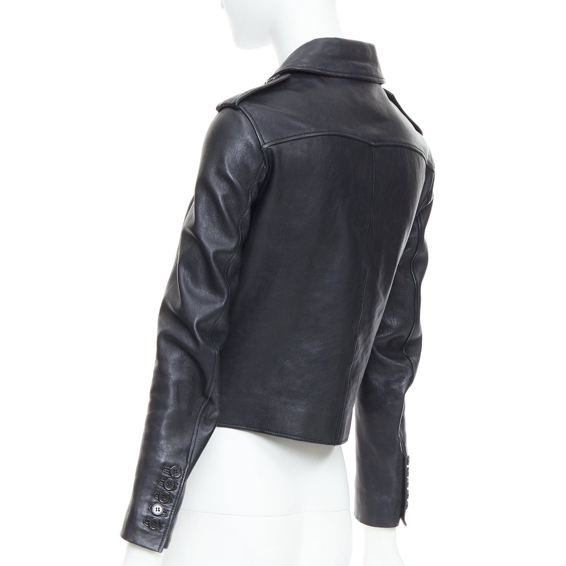 Saint Laurent Paris SAINT LAURENT Hedi Slimane 2014 black cropped smoking spencer jacket FR36 S Size S / US 4 / IT 40 - 7 Thumbnail