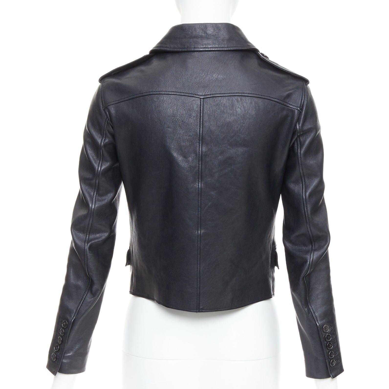 Saint Laurent Paris SAINT LAURENT Hedi Slimane 2014 black cropped smoking spencer jacket FR36 S Size S / US 4 / IT 40 - 6 Thumbnail