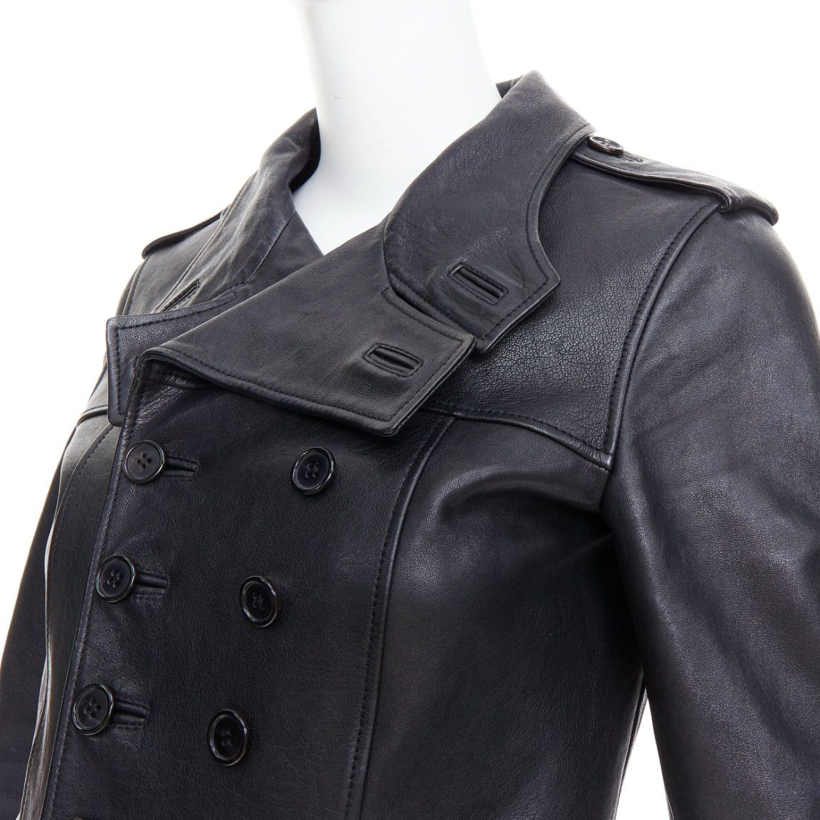 Saint Laurent Paris SAINT LAURENT Hedi Slimane 2014 black cropped smoking spencer jacket FR36 S Size S / US 4 / IT 40 - 2 Thumbnail