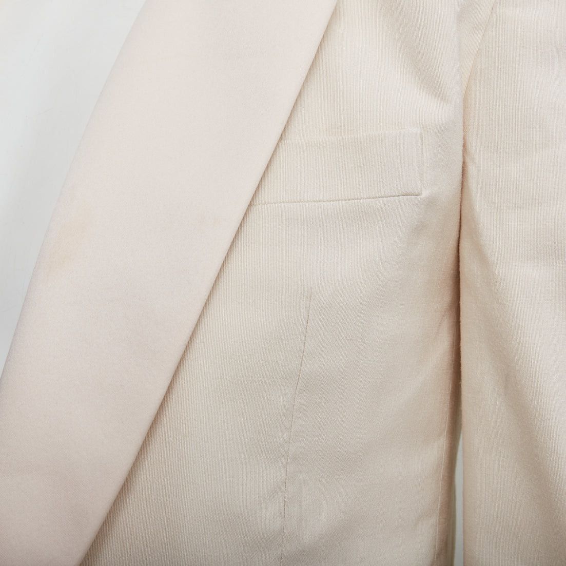 Saint Laurent Paris SAINT LAURENT 2023 cream multi silk blend satin lapel tuxedo blazer IT44 XS Size 44R - 2 Thumbnail