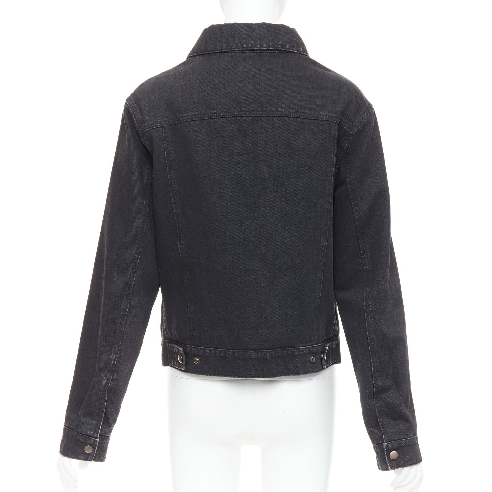 Saint Laurent Paris SAINT LAURENT 2018 black classic washed denim snap buttons trucker jacket M Size M / US 6-8 / IT 42-44 - 6 Thumbnail