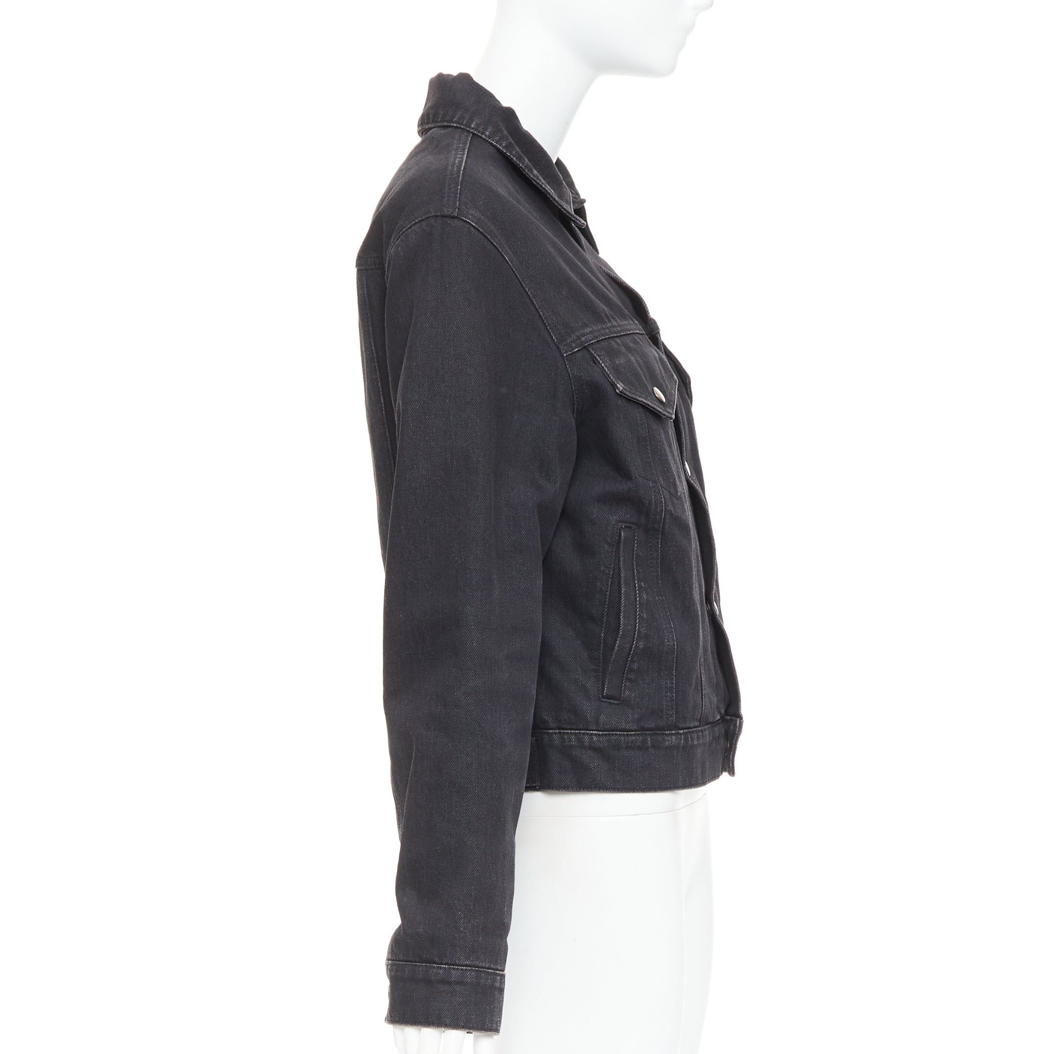 Saint Laurent Paris SAINT LAURENT 2018 black classic washed denim snap buttons trucker jacket M Size M / US 6-8 / IT 42-44 - 5 Thumbnail
