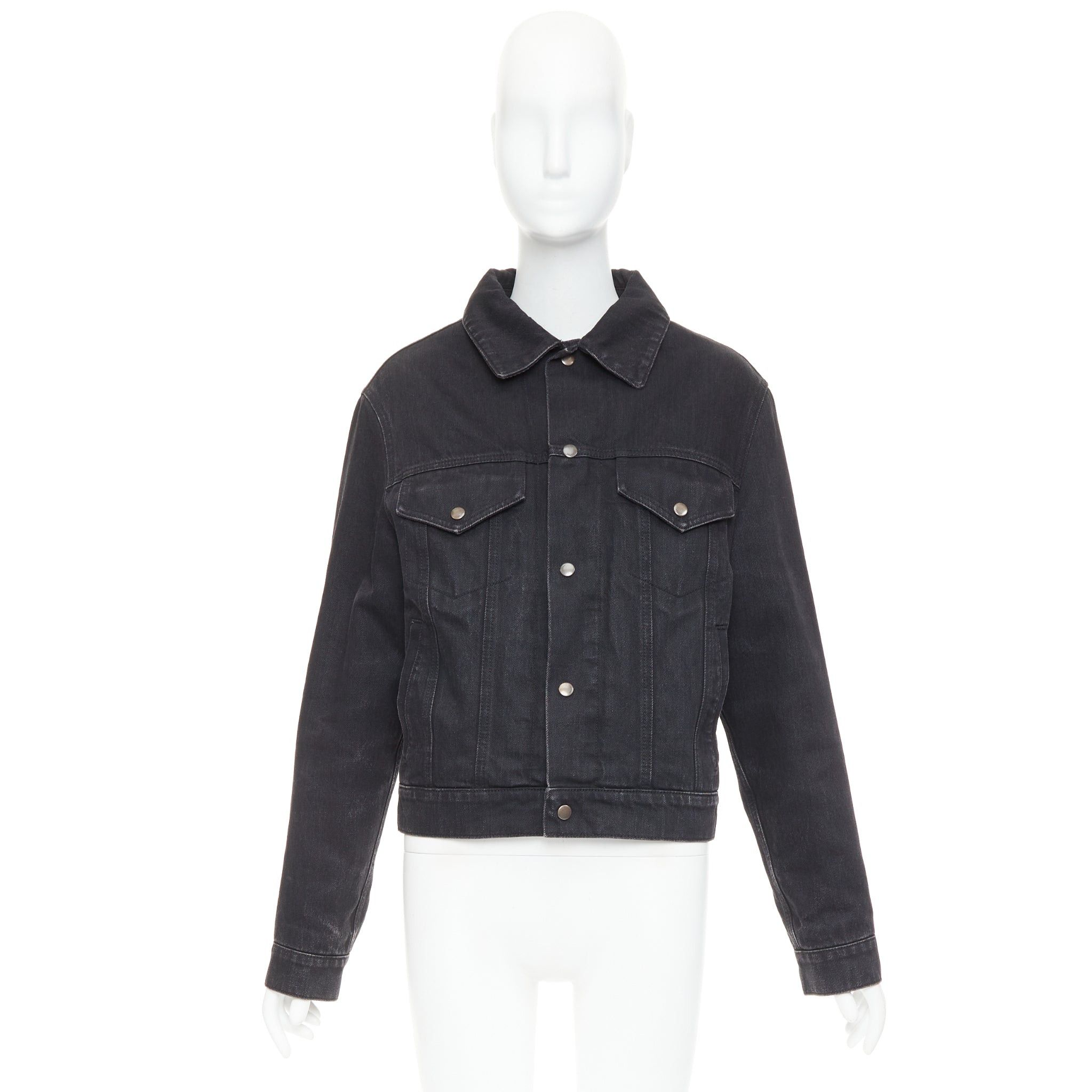 Saint Laurent Paris SAINT LAURENT 2018 black classic washed denim snap buttons trucker jacket M Size M / US 6-8 / IT 42-44 - 10 Thumbnail