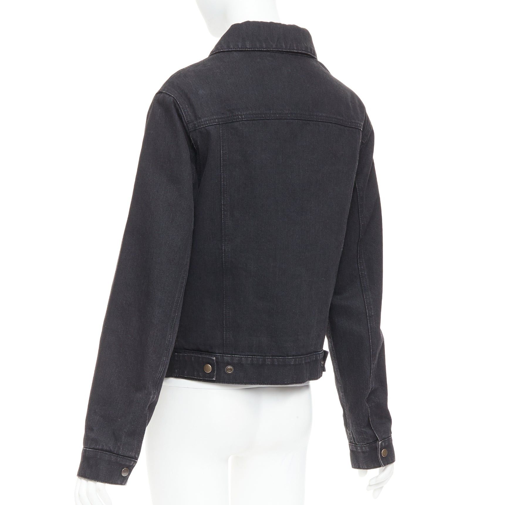 Saint Laurent Paris SAINT LAURENT 2018 black classic washed denim snap buttons trucker jacket M Size M / US 6-8 / IT 42-44 - 7 Thumbnail