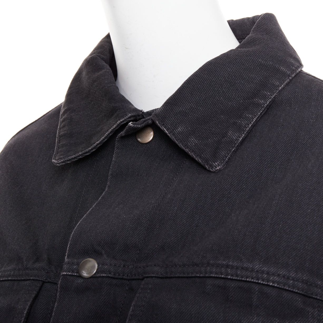 Saint Laurent Paris SAINT LAURENT 2018 black classic washed denim snap buttons trucker jacket M Size M / US 6-8 / IT 42-44 - 2 Thumbnail