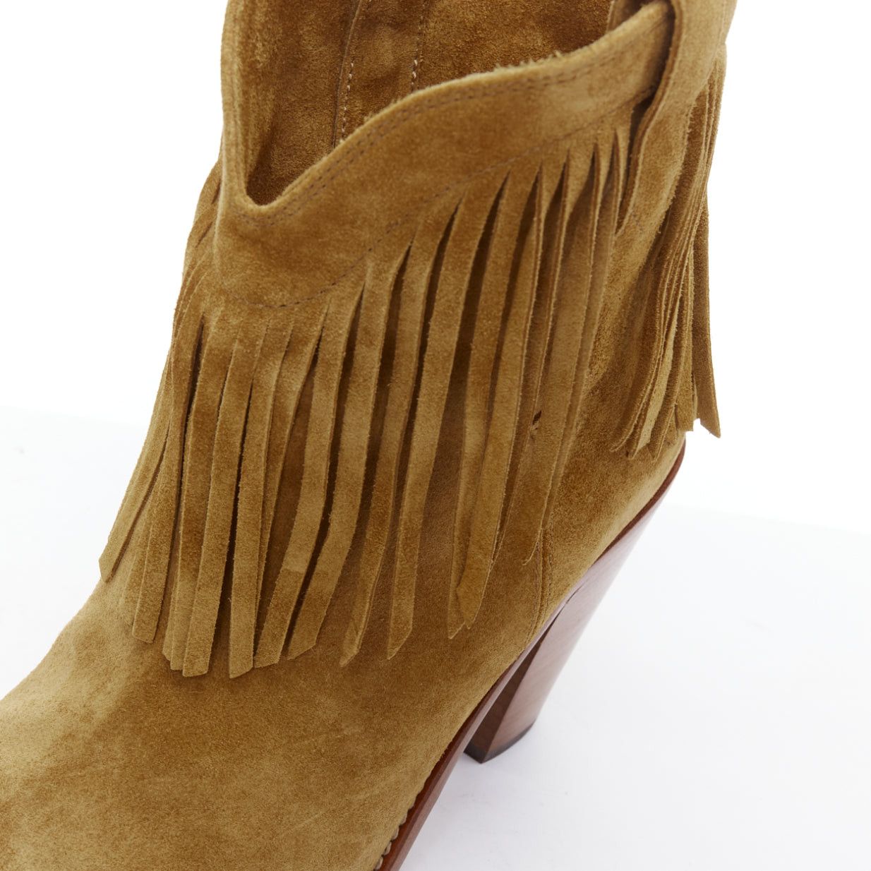 Saint Laurent Paris SAINT LAURENT New Western 80 brown suede fringe western boots EU39.5 Size US 9.5 / IT 39.5 - 7 Thumbnail