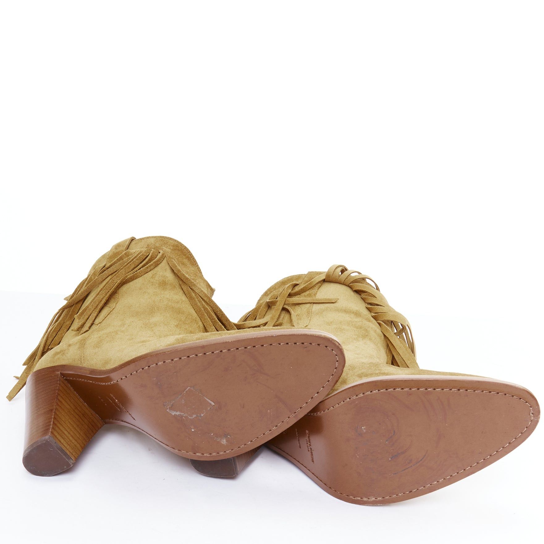 Saint Laurent Paris SAINT LAURENT New Western 80 brown suede fringe western boots EU39.5 Size US 9.5 / IT 39.5 - 11 Thumbnail