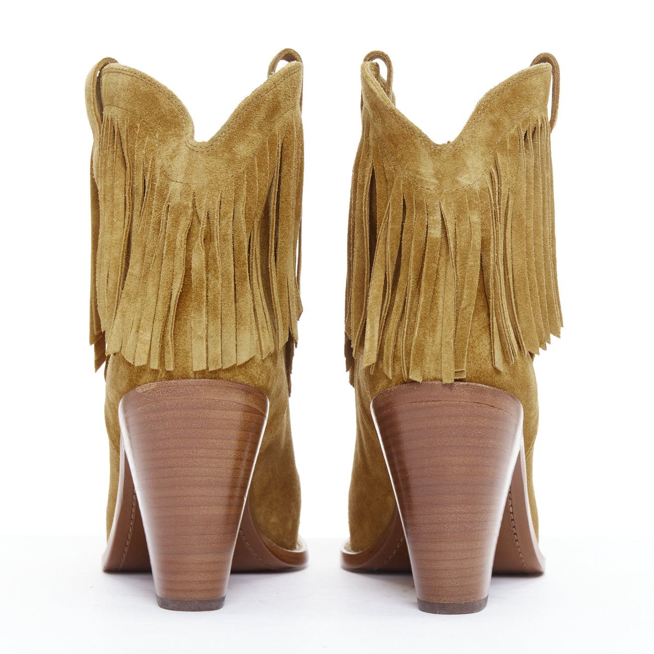 Saint Laurent Paris SAINT LAURENT New Western 80 brown suede fringe western boots EU39.5 Size US 9.5 / IT 39.5 - 5 Thumbnail