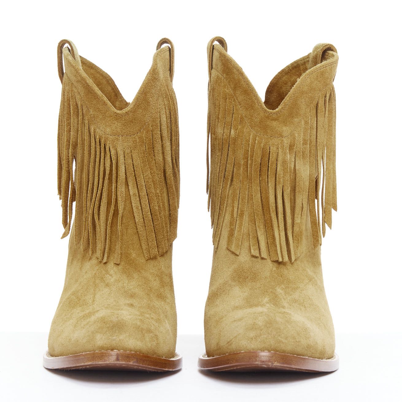 Saint Laurent Paris SAINT LAURENT New Western 80 brown suede fringe western boots EU39.5 Size US 9.5 / IT 39.5 - 3 Thumbnail