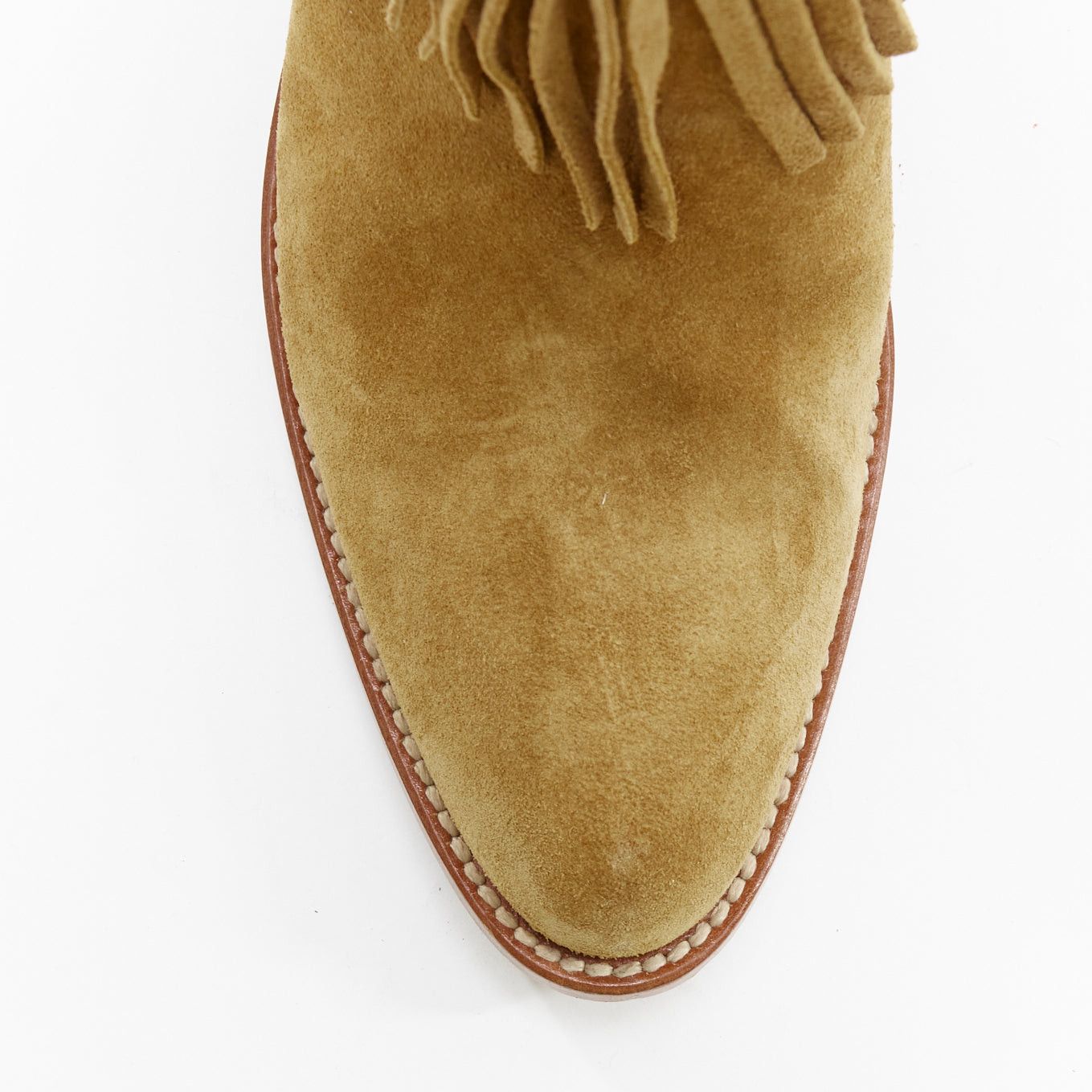 Saint Laurent Paris SAINT LAURENT New Western 80 brown suede fringe western boots EU39.5 Size US 9.5 / IT 39.5 - 6 Thumbnail