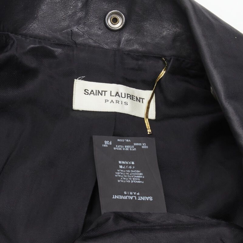 Saint Laurent Paris SAINT LAURENT Hedi Slimane 2014 black calf leather studded vintage biker FR38 XS Size M / US 6-8 / IT 42-44 - 10 Thumbnail