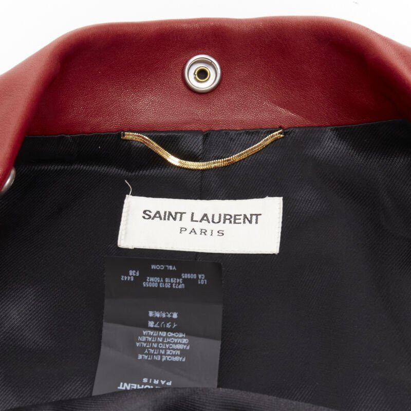 Saint Laurent Paris SAINT LAURENT 2013 Hedi Slimane red lambskin leather moto biker jacket FR38 S Size M / US 6-8 / IT 42-44 - 10 Thumbnail