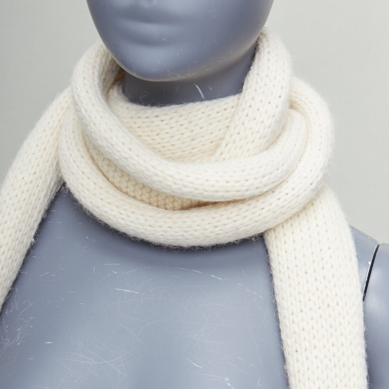Saint Laurent Paris SAINT LAURENT 2013 Hedi Slimane cream virgin wool aztec long wrap scarf Size ONE SIZE - 7 Thumbnail