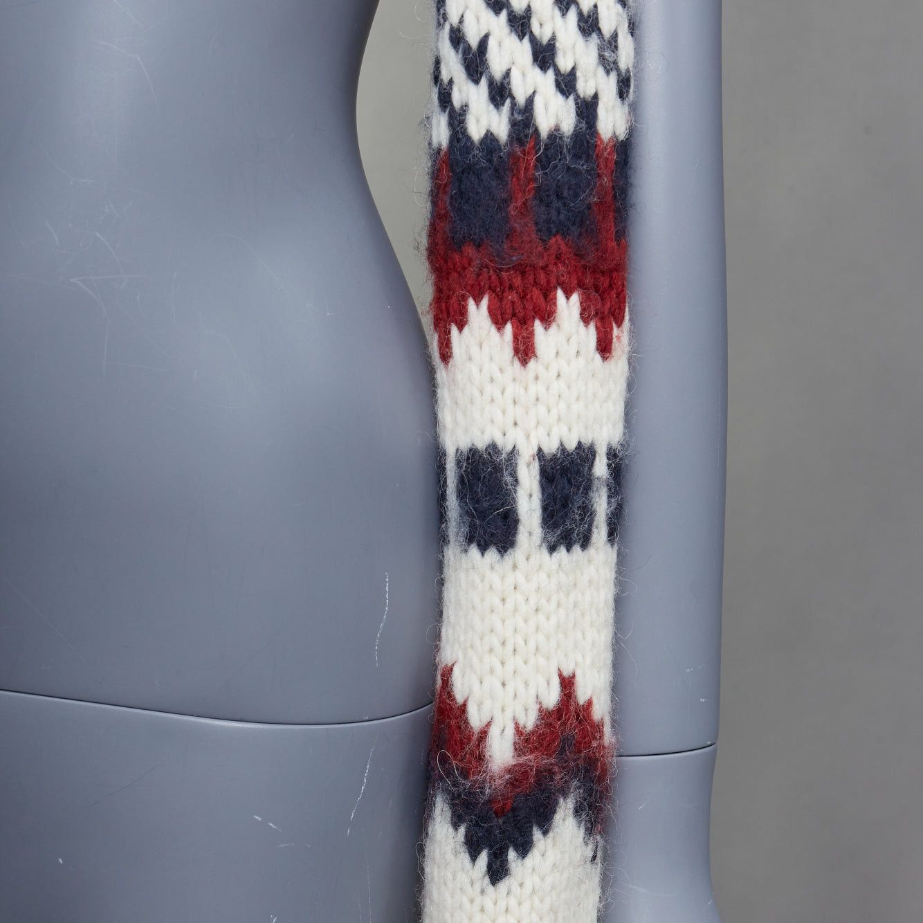 Saint Laurent Paris SAINT LAURENT 2013 Hedi Slimane cream virgin wool aztec long wrap scarf Size ONE SIZE - 2 Thumbnail