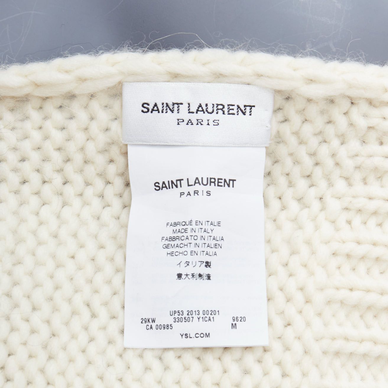 Saint Laurent Paris SAINT LAURENT 2013 Hedi Slimane cream virgin wool aztec long wrap scarf Size ONE SIZE - 8 Thumbnail