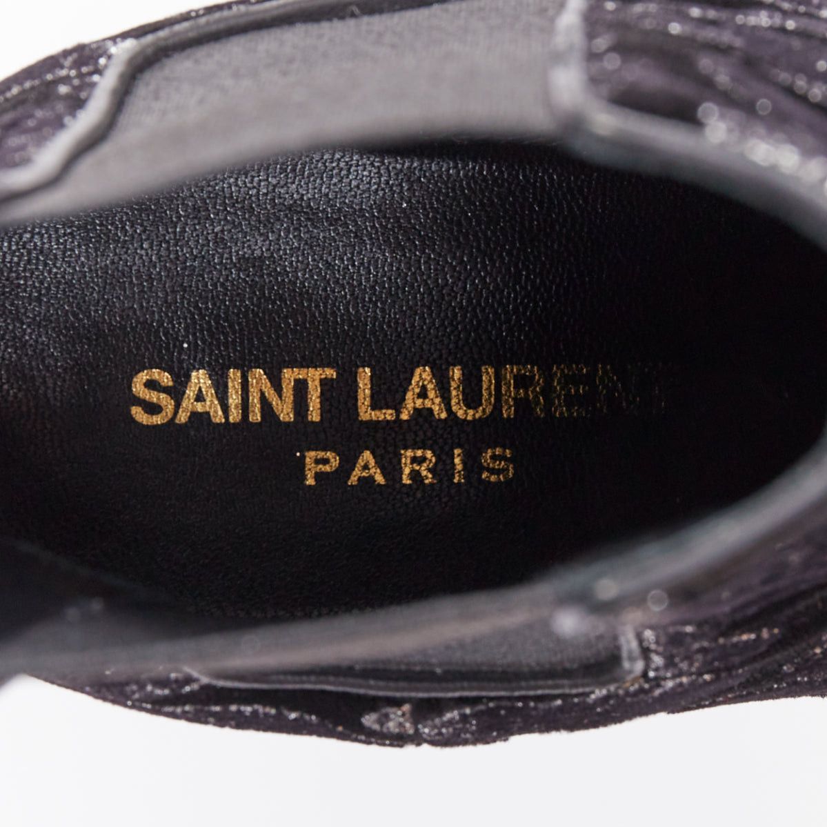 Saint Laurent Paris SAINT LAURENT Rock Leopard black grey glitter leopard print velvet chelsea boots EU36 Size US 6 / IT 36 - 10 Thumbnail
