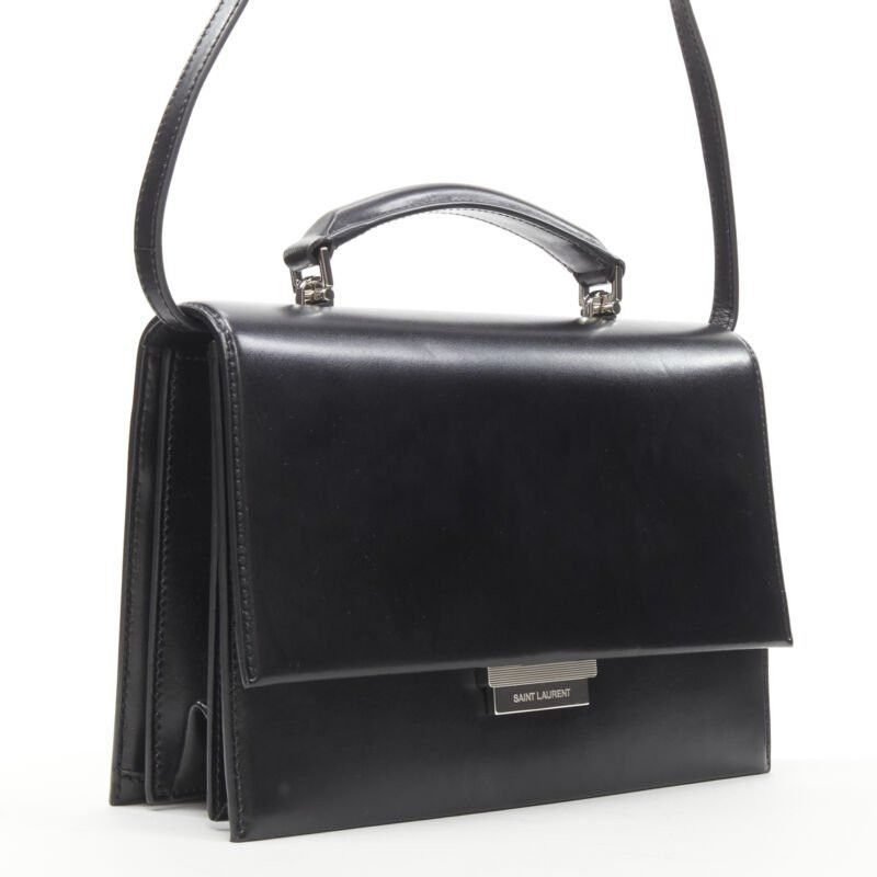 Saint Laurent Paris SAINT LAURENT Babylone black smooth leather top handle flap crossbody bag Size ONE SIZE - 3 Thumbnail