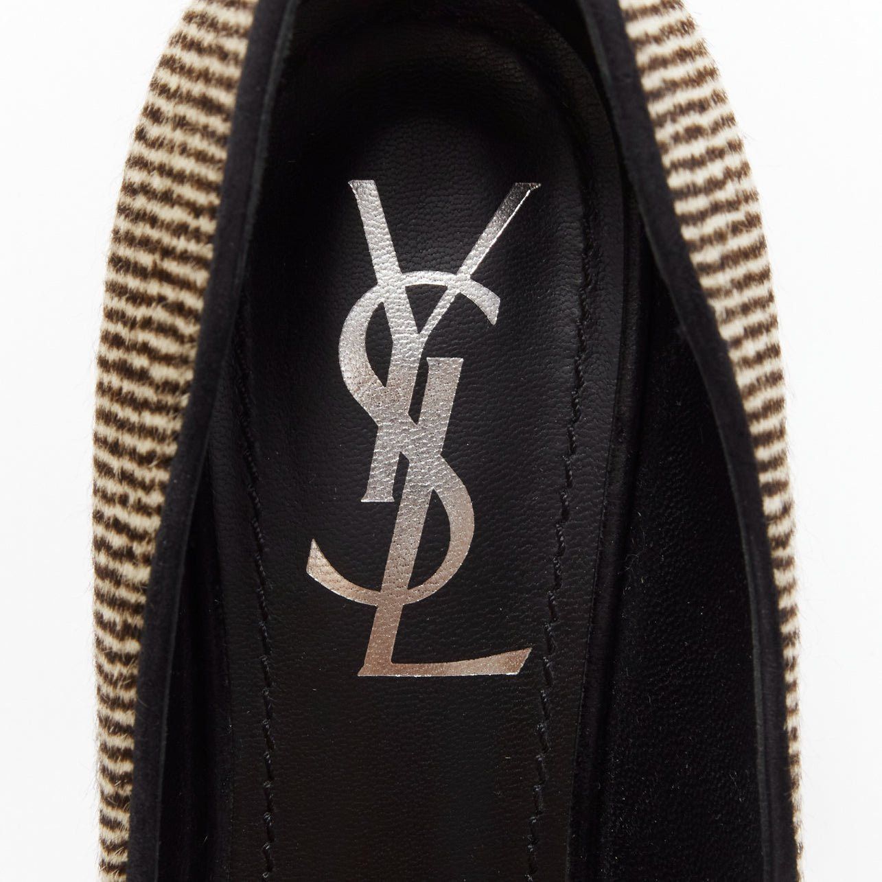 Saint Laurent Paris YVES SAINT LAURENT Tribtoo brown wool tweed platform heel pump EU37.5 Size US 7.5 / IT 37.5 - 8 Thumbnail