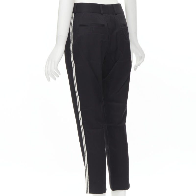 Saint Laurent Paris SAINT LAURENT white side braided trimming formal trousers S Size 27" / US 4 / IT 40 - 6 Thumbnail