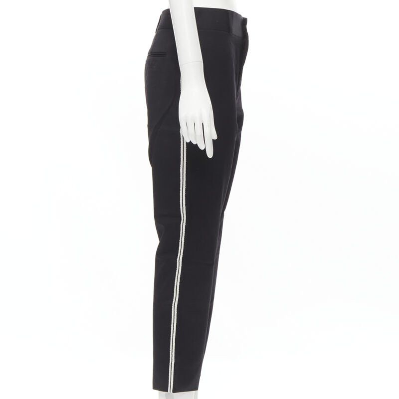 Saint Laurent Paris SAINT LAURENT white side braided trimming formal trousers S Size 27" / US 4 / IT 40 - 4 Thumbnail