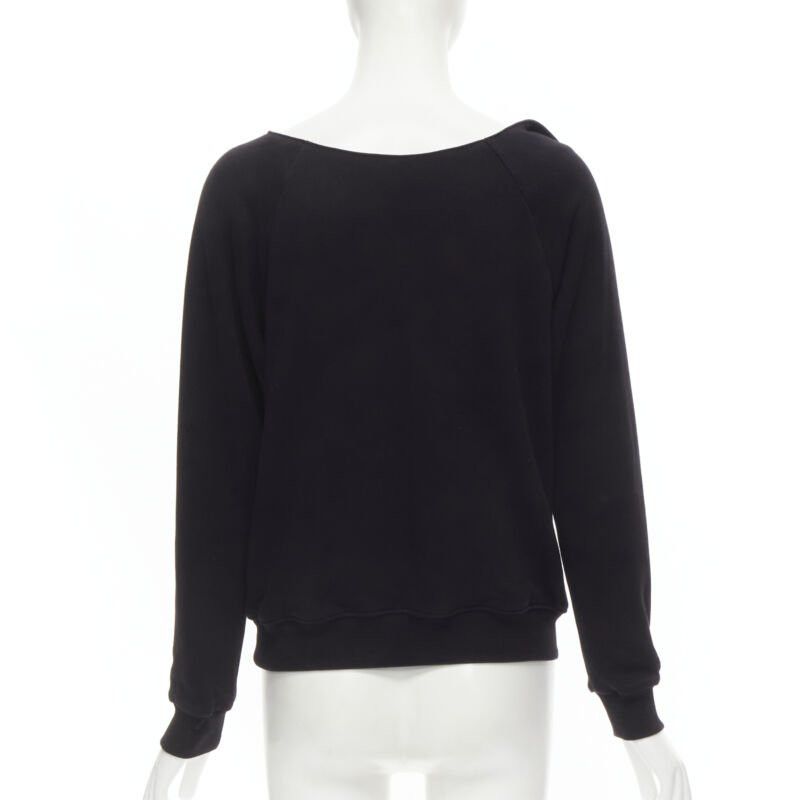 Saint Laurent Paris SAINT LAURENT Hedi Slimane 2014 black leather foldover collar pullover sweater S Size S / US 4 / IT 40 - 5 Thumbnail