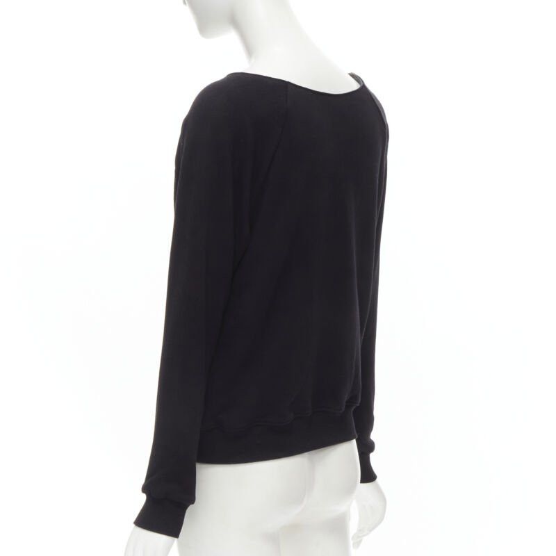 Saint Laurent Paris SAINT LAURENT Hedi Slimane 2014 black leather foldover collar pullover sweater S Size S / US 4 / IT 40 - 6 Thumbnail