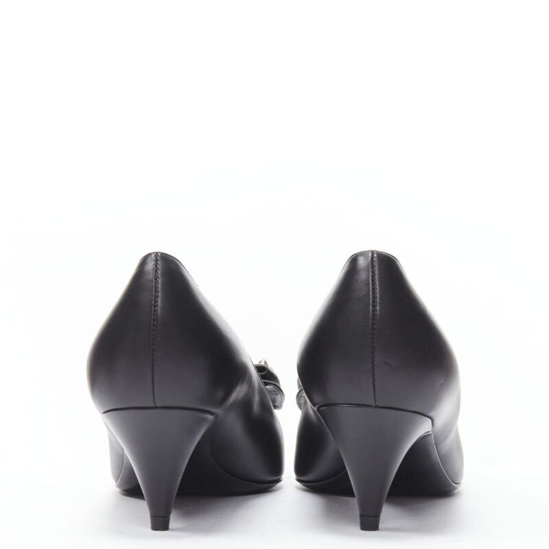 Saint Laurent Paris SAINT LAURENT silver spike studded bow point toe pump EU37 Size US 7 / IT 37 - 5 Thumbnail