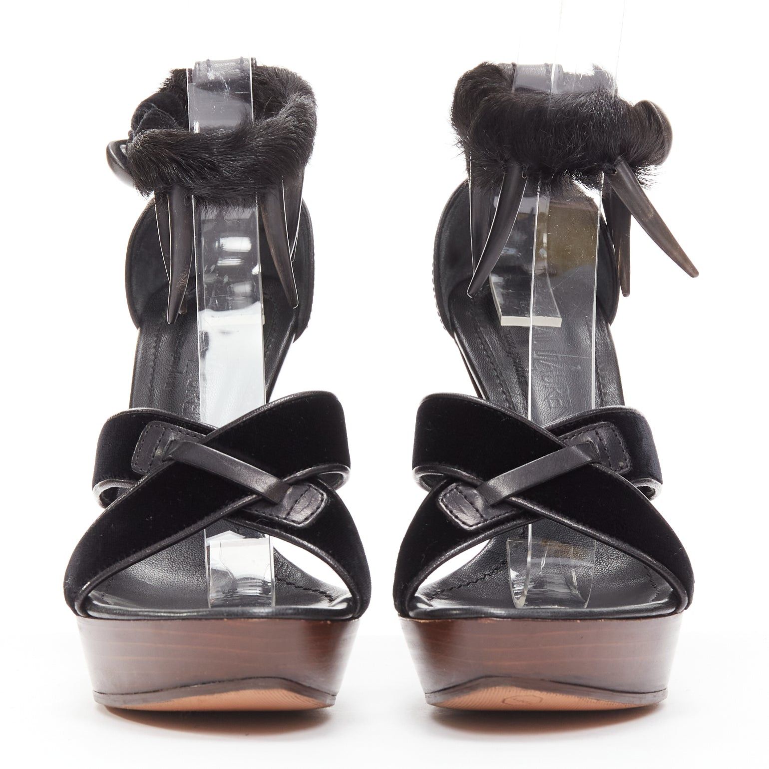 Saint Laurent Paris rare YVES SAINT LAURENT Tom Ford 2002 Runway black claw fur platform heel EU36.5 Size US 6.5 / IT 36.5 - 3 Thumbnail
