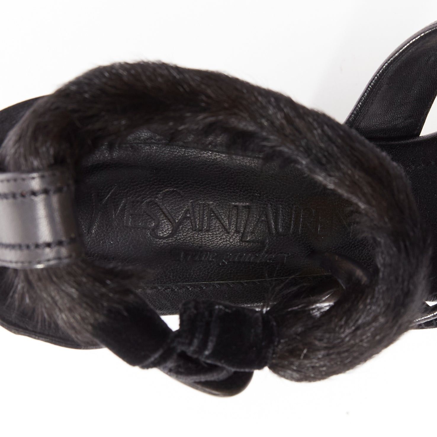 Saint Laurent Paris rare YVES SAINT LAURENT Tom Ford 2002 Runway black claw fur platform heel EU36.5 Size US 6.5 / IT 36.5 - 9 Thumbnail