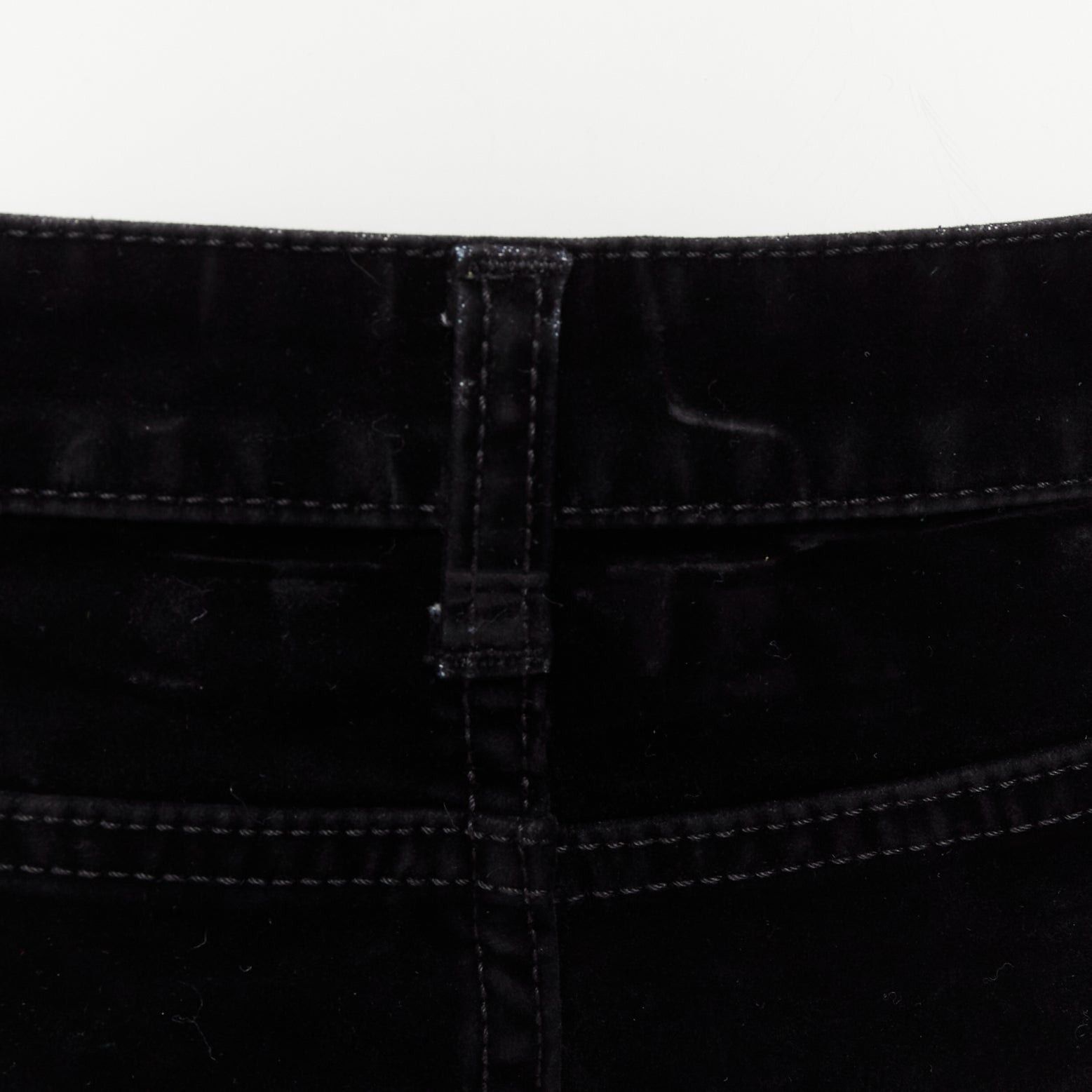 Saint Laurent Paris SAINT LAURENT 2018 black cotton blend velvet mid waist flare cropped pants 25" Size 27" / US 4 / IT 40 - 7 Thumbnail