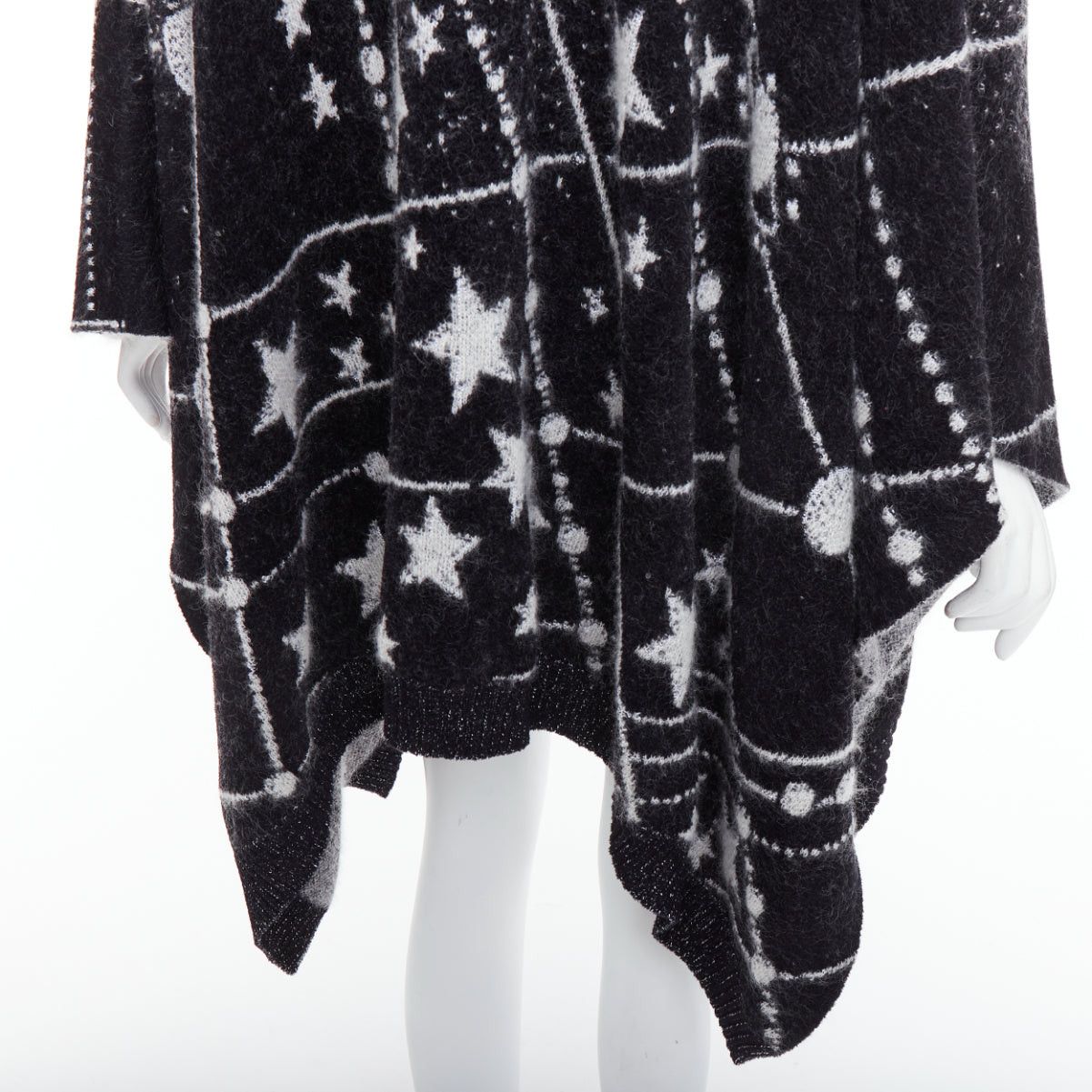 Saint Laurent Paris SAINT LAURENT 2018 Constellation black white astrology intarsia poncho cape S Size S / US 4 / IT 40 - 2 Thumbnail