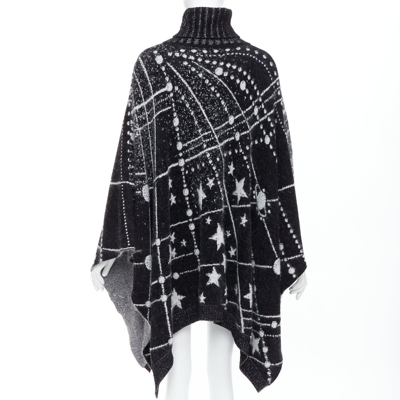 Saint Laurent Paris SAINT LAURENT 2018 Constellation black white astrology intarsia poncho cape S Size S / US 4 / IT 40 - 5 Thumbnail