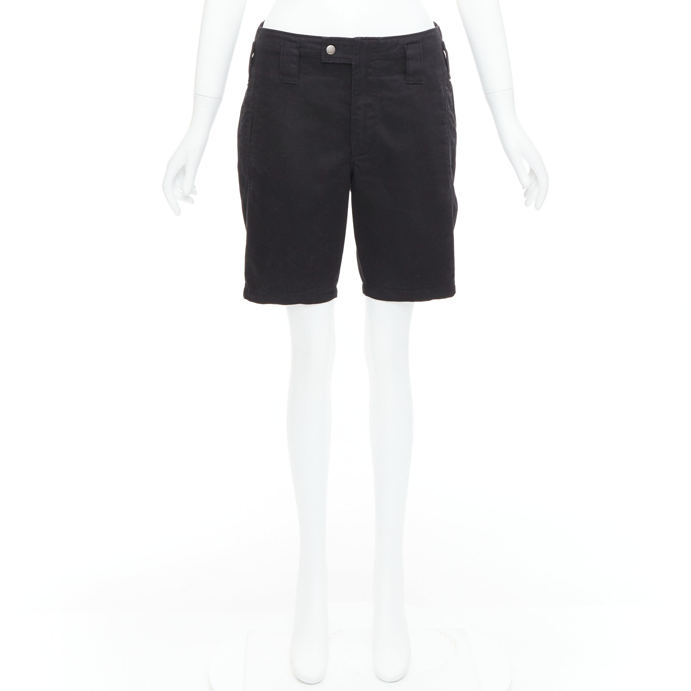 Saint Laurent Paris SAINT LAURENT 2018 black cotton ramie back pocket bermuda shorts FR36 S Size 27" / US 4 / IT 40 - 9 Thumbnail