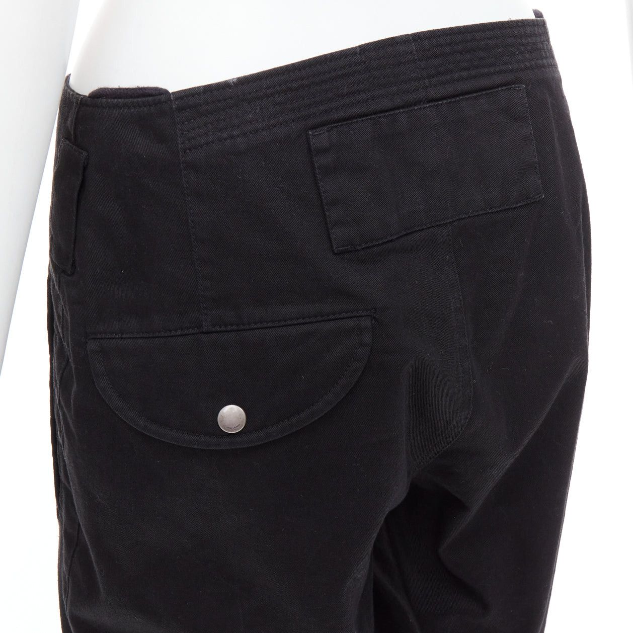 Saint Laurent Paris SAINT LAURENT 2018 black cotton ramie back pocket bermuda shorts FR36 S Size 27" / US 4 / IT 40 - 2 Thumbnail