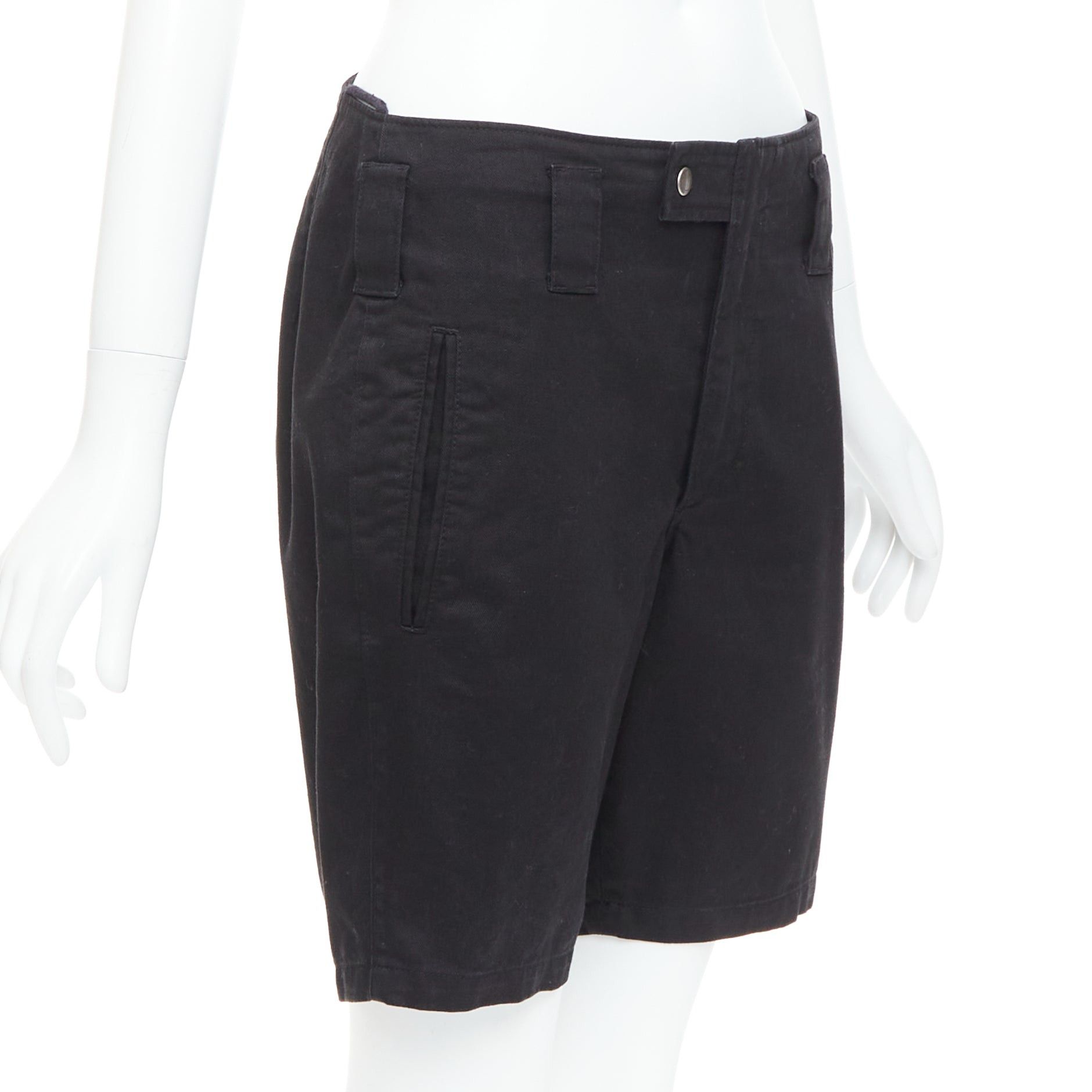 Saint Laurent Paris SAINT LAURENT 2018 black cotton ramie back pocket bermuda shorts FR36 S Size 27" / US 4 / IT 40 - 3 Thumbnail
