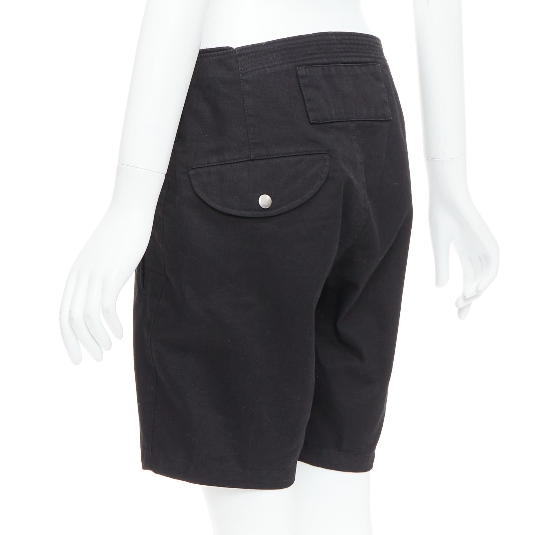 Saint Laurent Paris SAINT LAURENT 2018 black cotton ramie back pocket bermuda shorts FR36 S Size 27" / US 4 / IT 40 - 6 Thumbnail