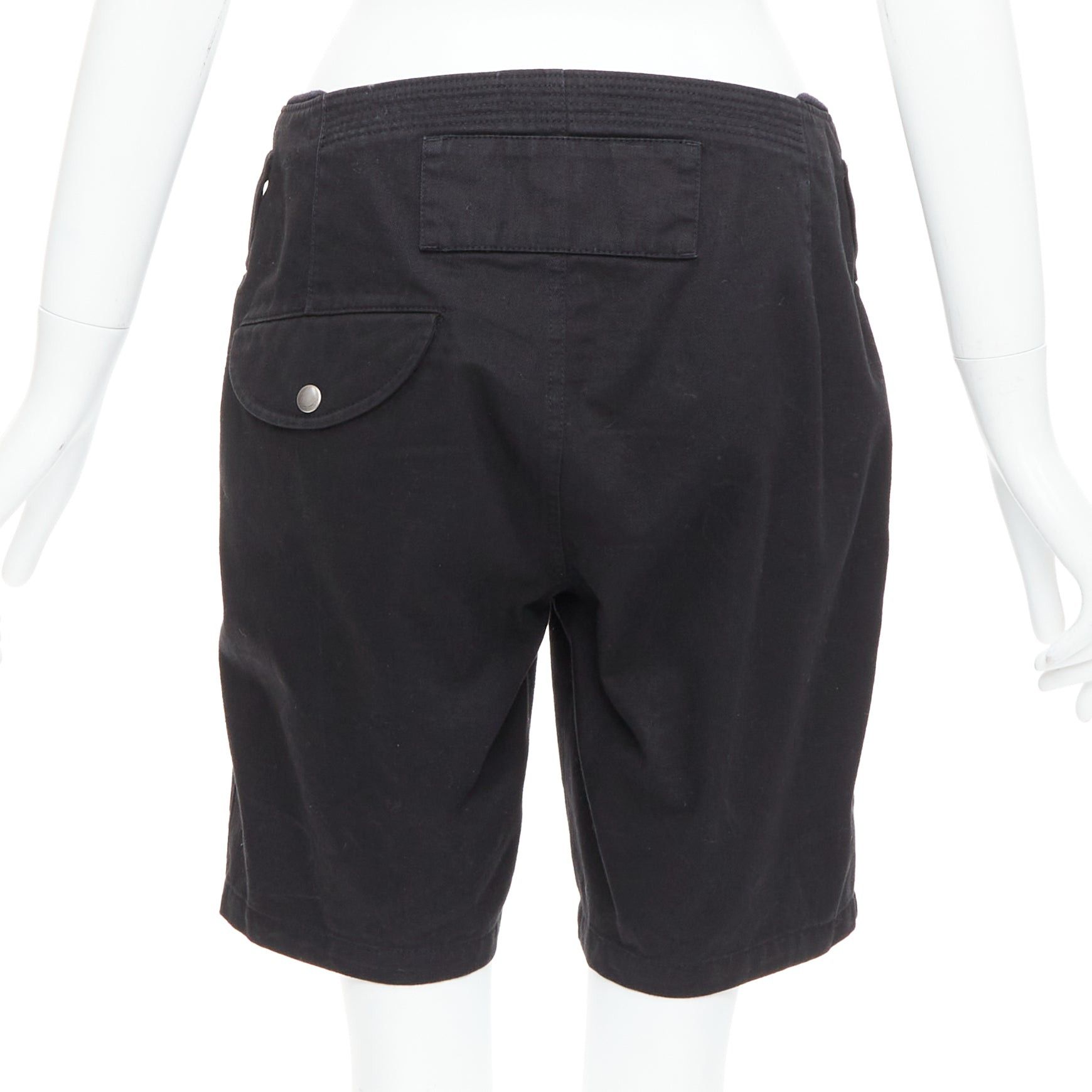 Saint Laurent Paris SAINT LAURENT 2018 black cotton ramie back pocket bermuda shorts FR36 S Size 27" / US 4 / IT 40 - 5 Thumbnail