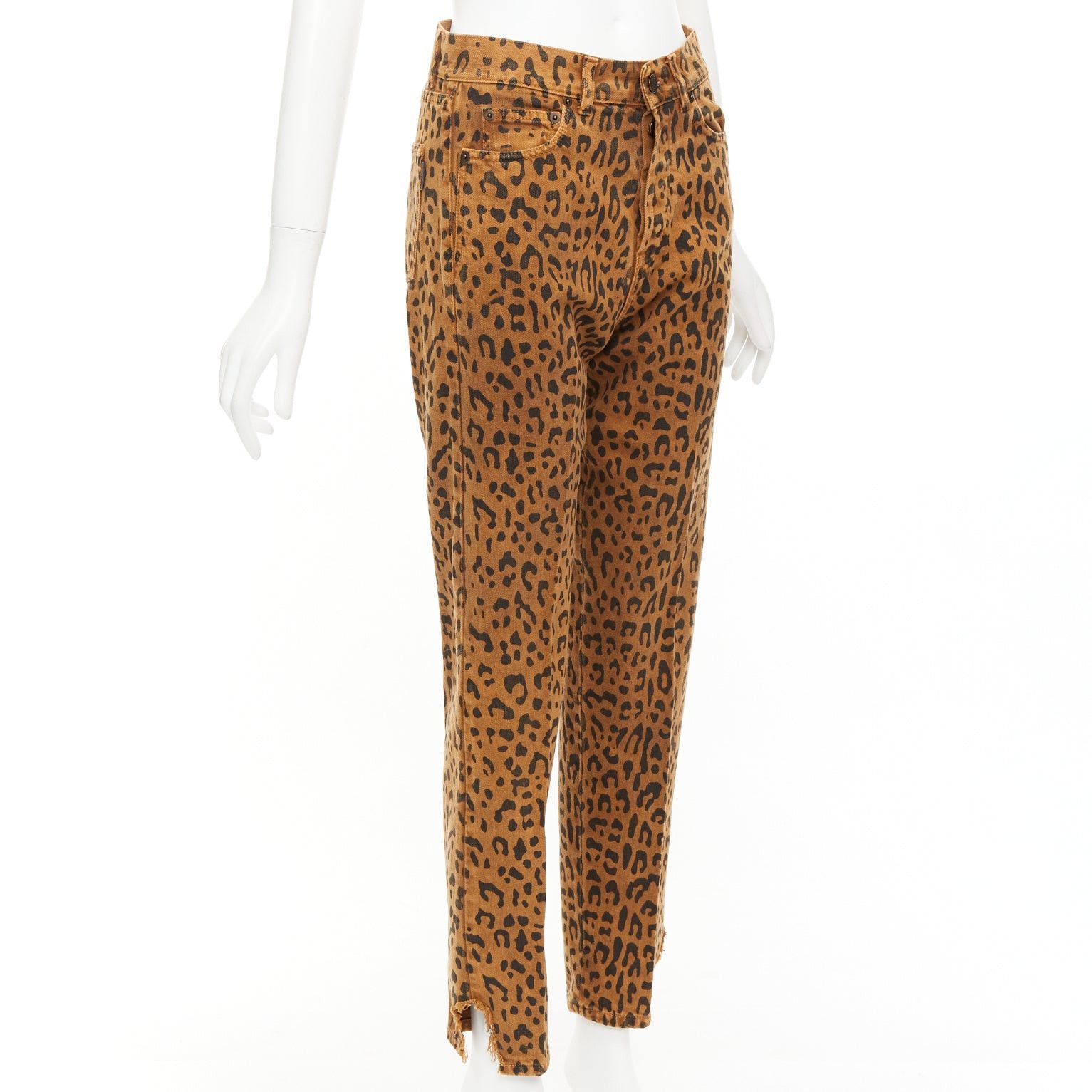 Saint Laurent Paris SAINT LAURENT 2018 brown leopard animal print distressed hem jeans 27" Size 27" / US 4 / IT 40 - 3 Thumbnail