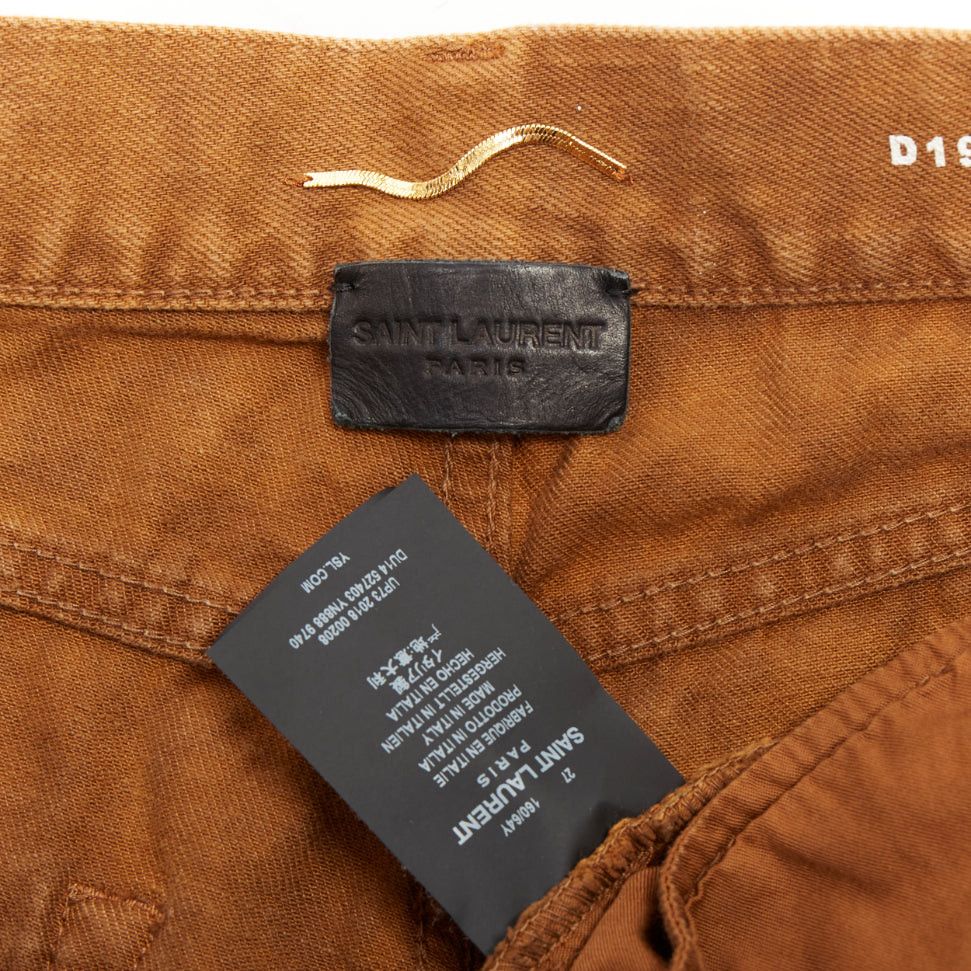 Saint Laurent Paris SAINT LAURENT 2018 brown leopard animal print distressed hem jeans 27" Size 27" / US 4 / IT 40 - 8 Thumbnail