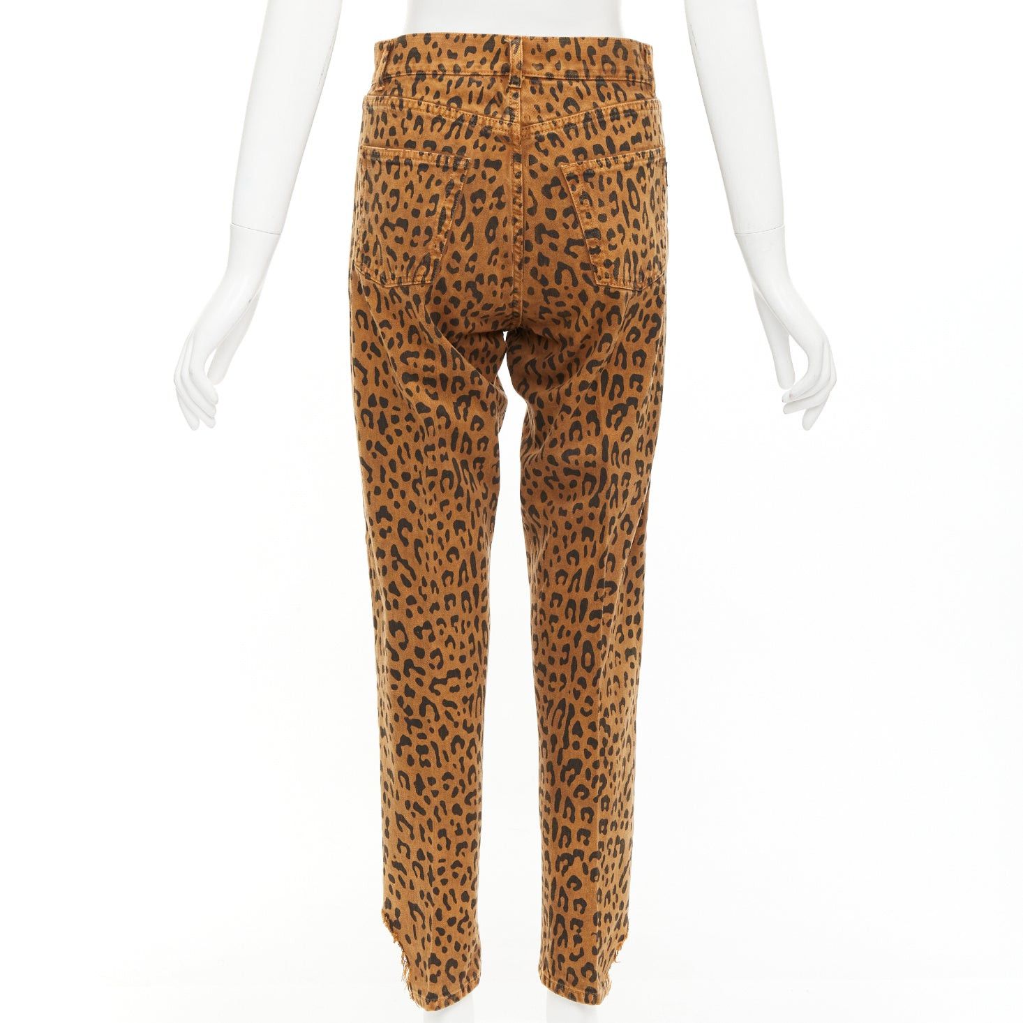 Saint Laurent Paris SAINT LAURENT 2018 brown leopard animal print distressed hem jeans 27" Size 27" / US 4 / IT 40 - 5 Thumbnail