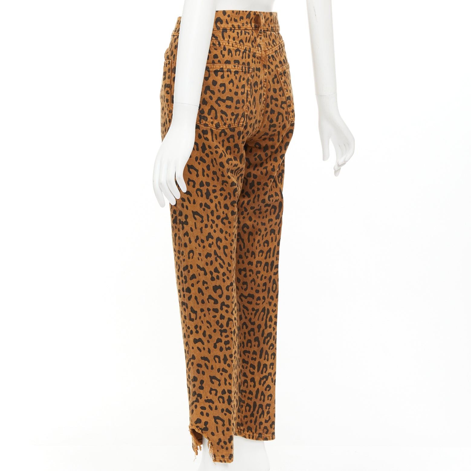 Saint Laurent Paris SAINT LAURENT 2018 brown leopard animal print distressed hem jeans 27" Size 27" / US 4 / IT 40 - 6 Thumbnail