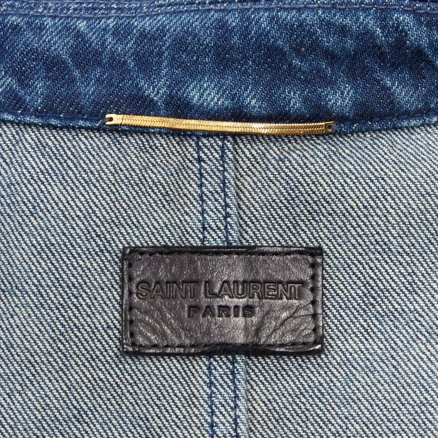 Saint Laurent Paris SAINT LAURENT Saharienne blue indigo washed denim belted safari shirt dress Size XS / US 0-2 / IT 36-38 - 9 Thumbnail