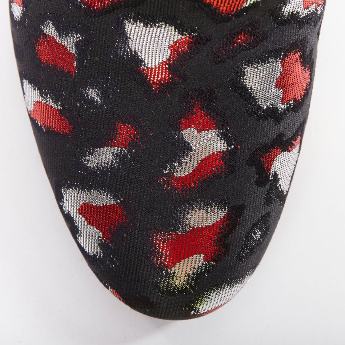 Saint Laurent Paris SAINT LAURENT silver red black jacquard YSL gold logo booties EU38 Size US 8 / IT 38 - 6 Thumbnail