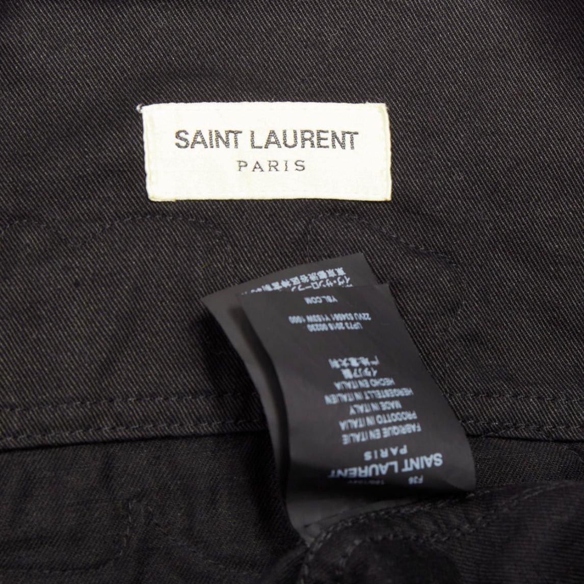 Saint Laurent Paris SAINT LAURENT 2018 black cotton ramie glitter logo safari jacket FR36 S Size S / US 4 / IT 40 - 8 Thumbnail