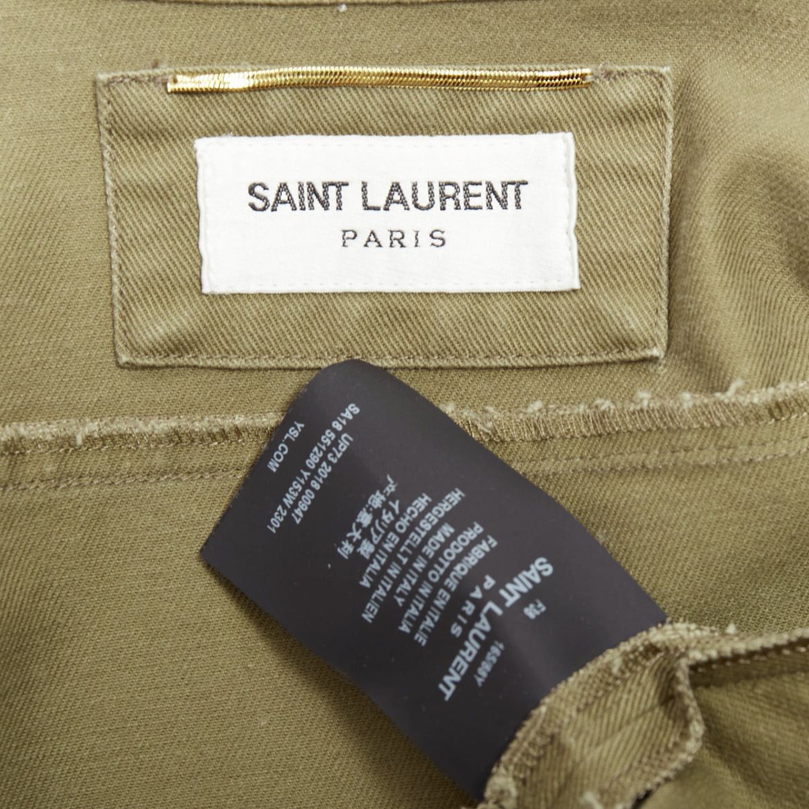 Saint Laurent Paris SAINT LAURENT 2018 green cotton military charms badge over shirt FR38 M Size M / US 6-8 / IT 42-44 - 8 Thumbnail