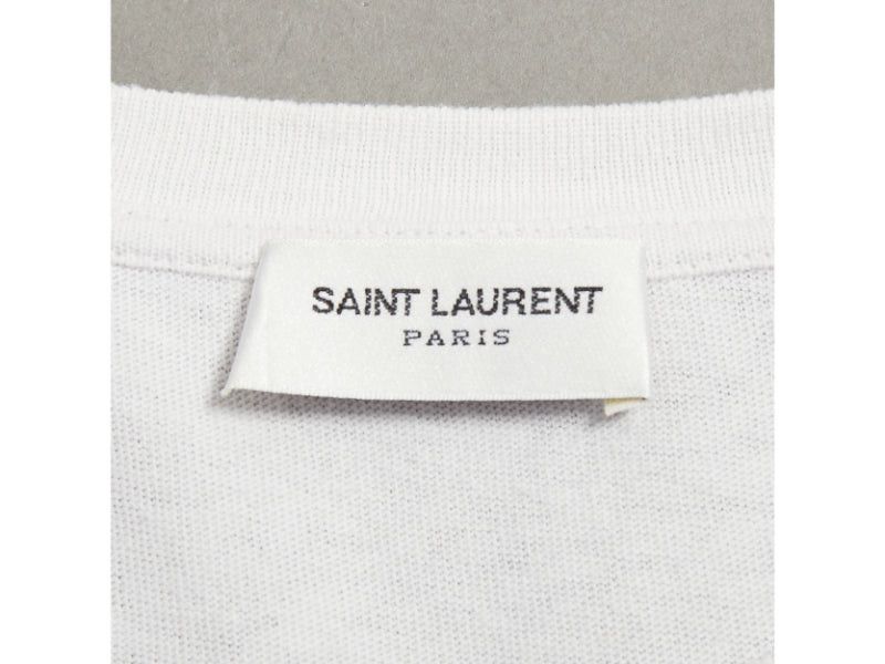 Saint Laurent Paris SAINT LAURENT off white cotton star embroidered cut out relaxed tshirt Size S / US 4 / IT 40 - 8 Thumbnail